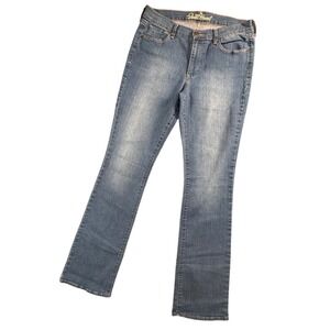 Old Navy The Sweetheart Blue Wash Denim Jeans Womens 10 Tall Waist Straight Leg